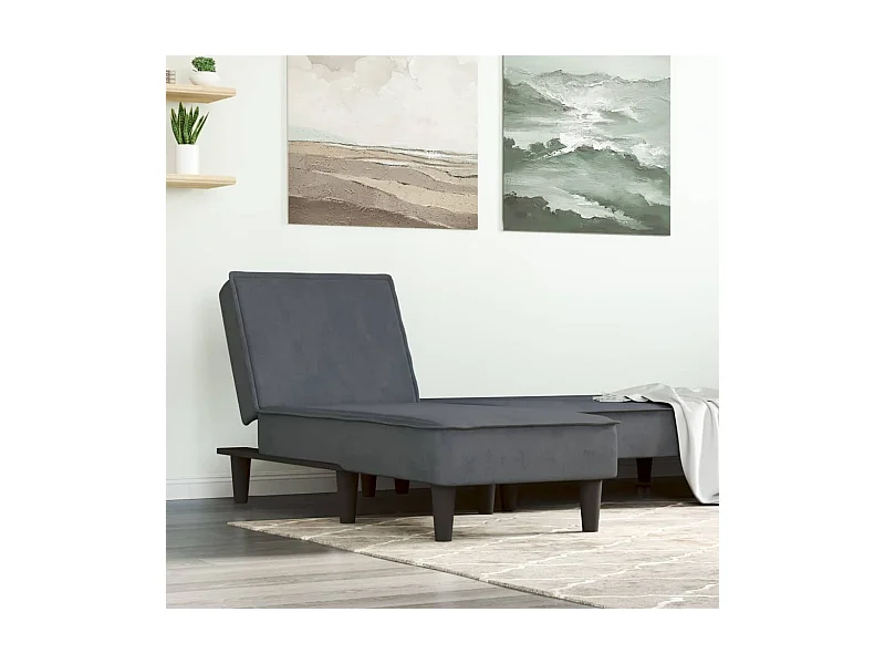 Chaiselongue Dunkelgrau Samt