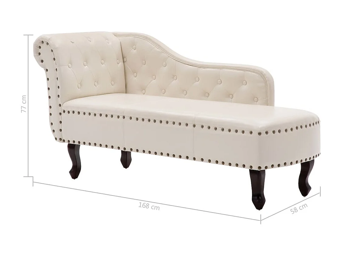 Chaise longue Blanc crème Similicuir