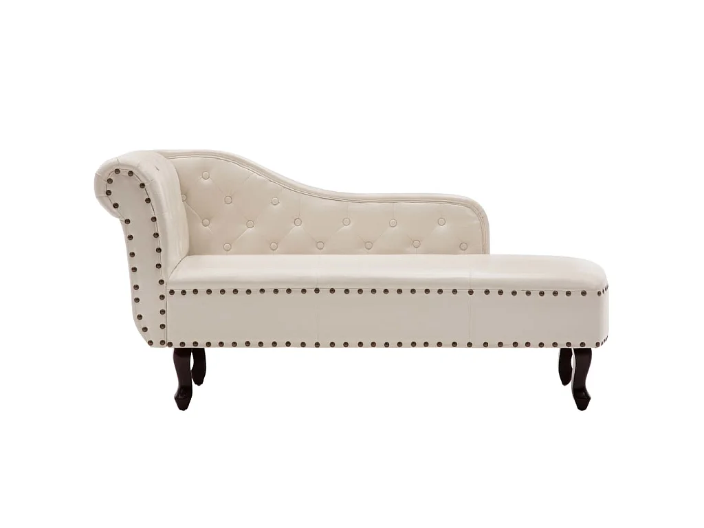 Chaise longue Blanc crème Similicuir