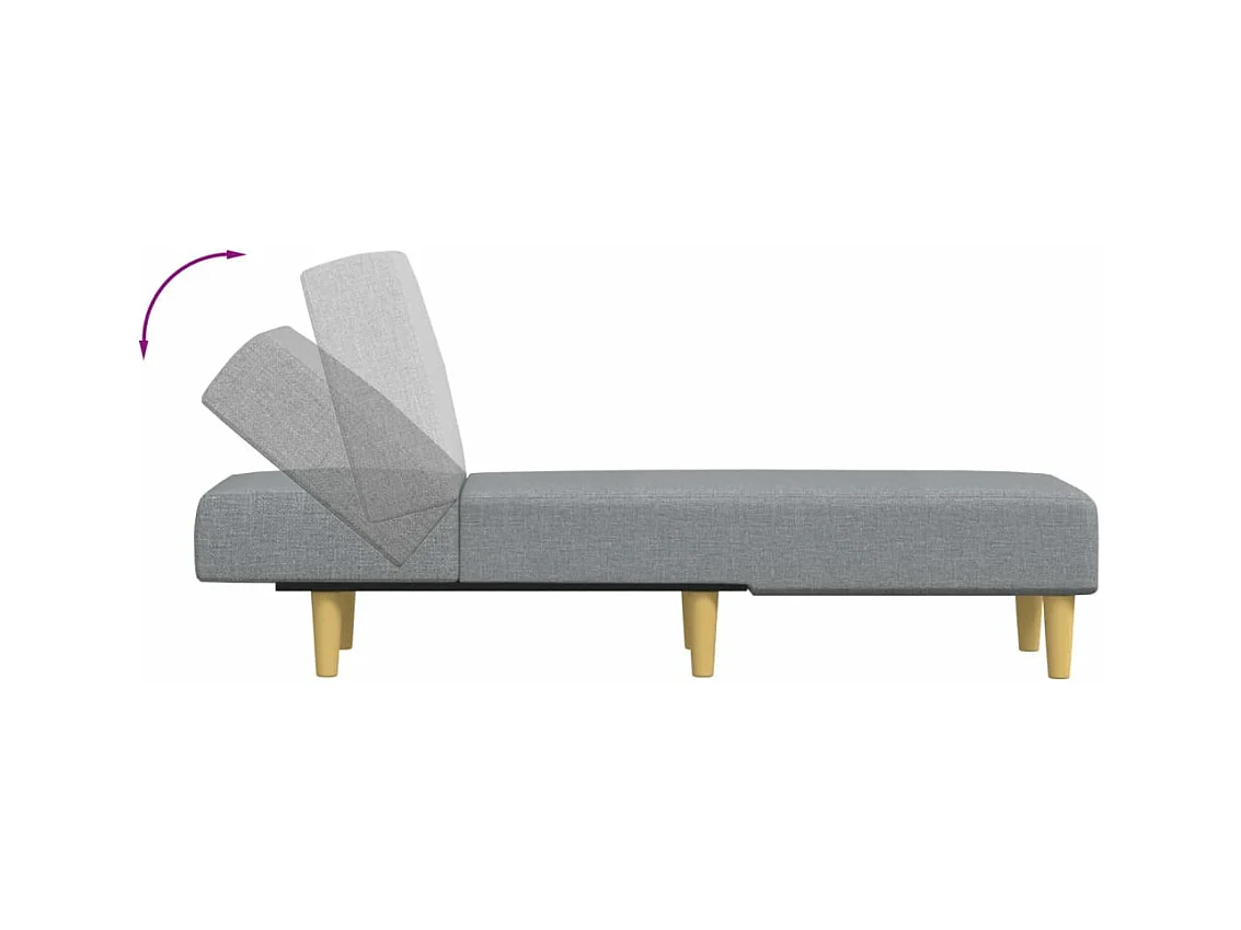 Chaise longue stof lichtgrijs
