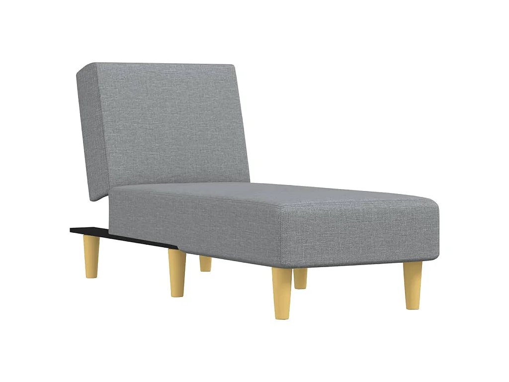 Chaise longue tecido cinzento-claro
