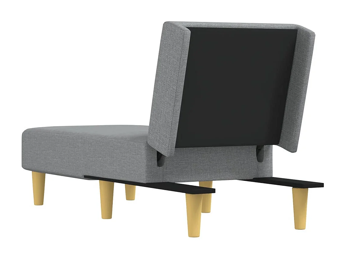Chaise longue tecido cinzento-claro