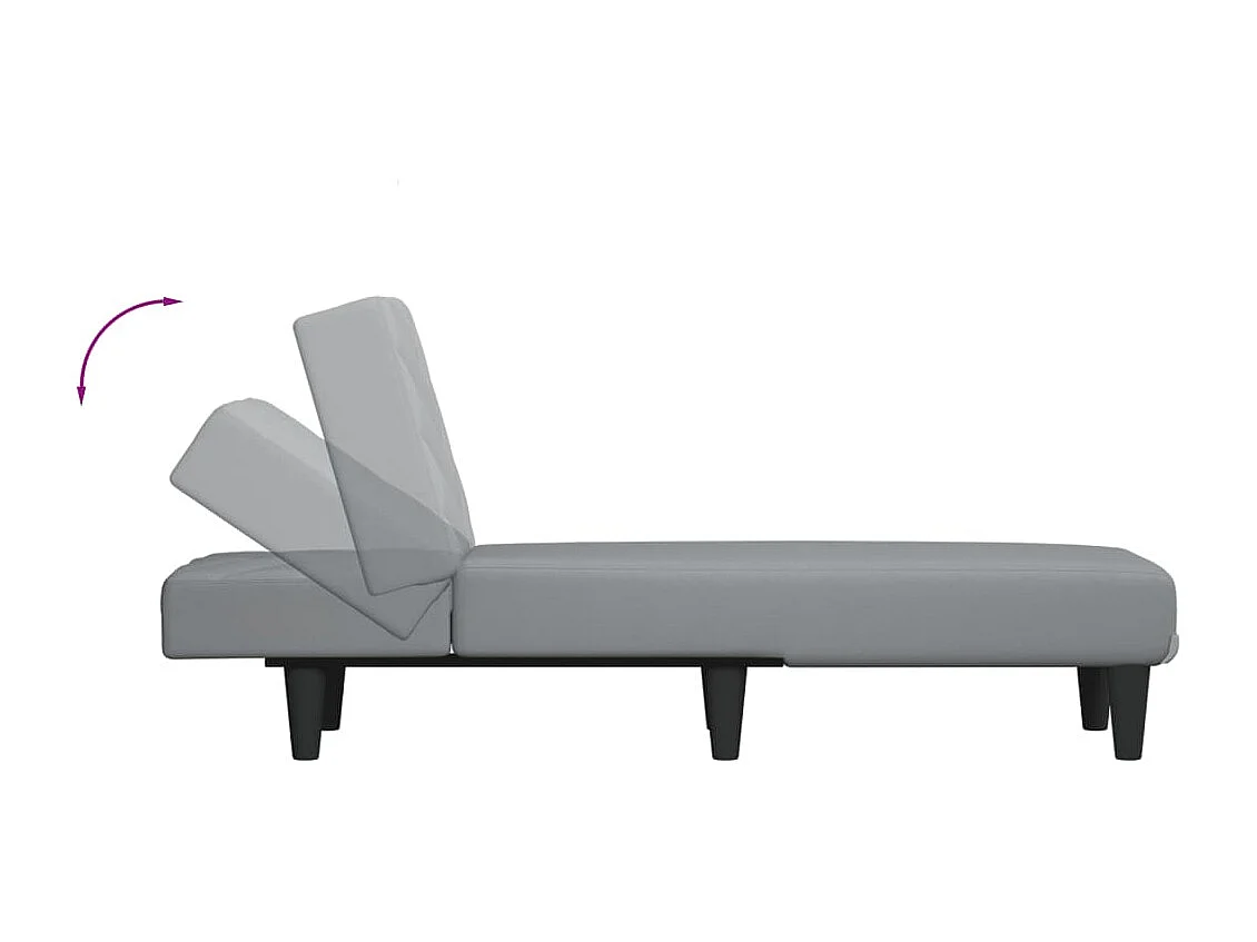 Chaise longue gris clair tissu