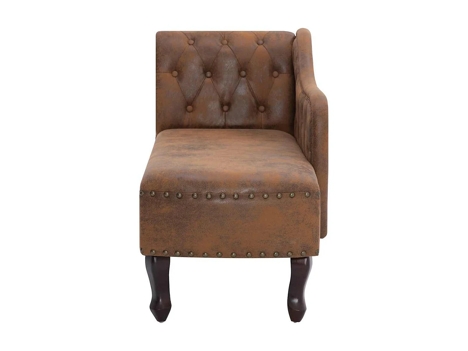 Chaise longue kunstsuède bruin