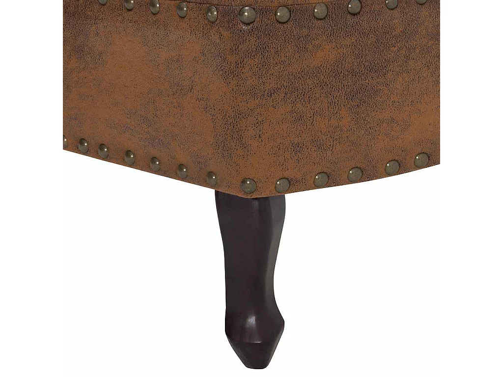 Chaise longue kunstsuède bruin