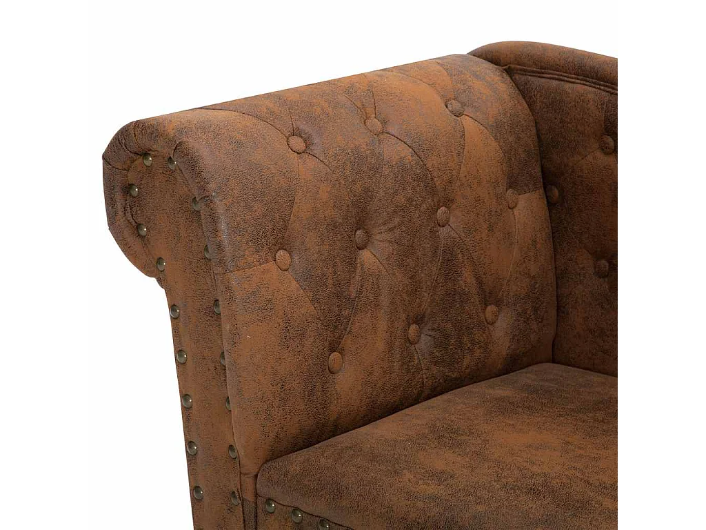 Chaise longue Marron Similicuir daim