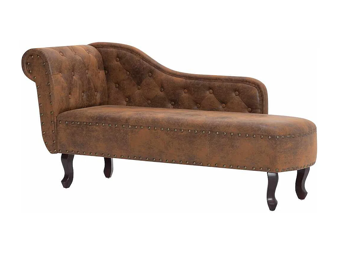 Chaise longue Marron Similicuir daim