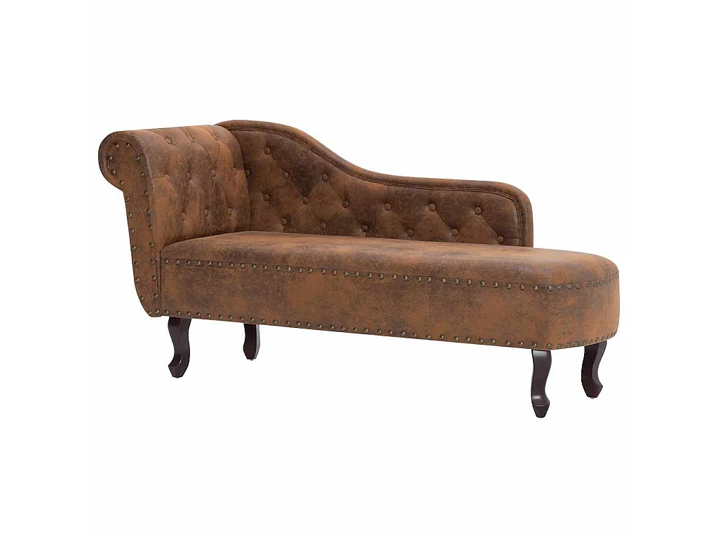 Chaise longue Marron Similicuir daim