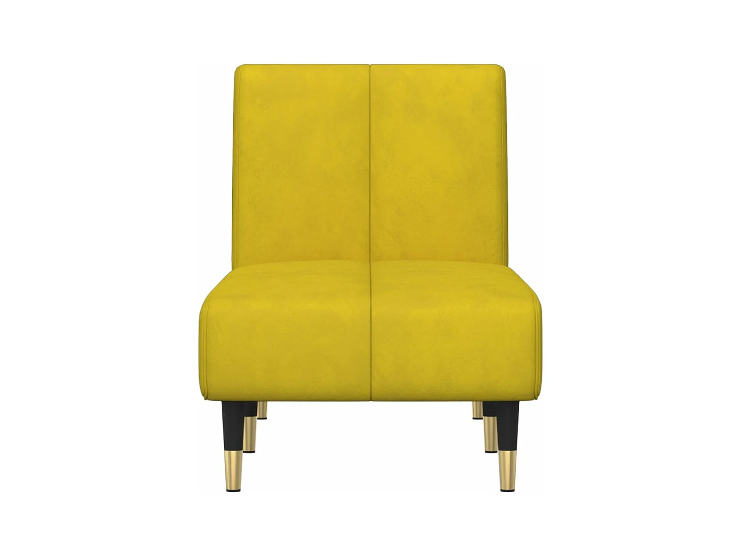 Chaise longue fluweel geel