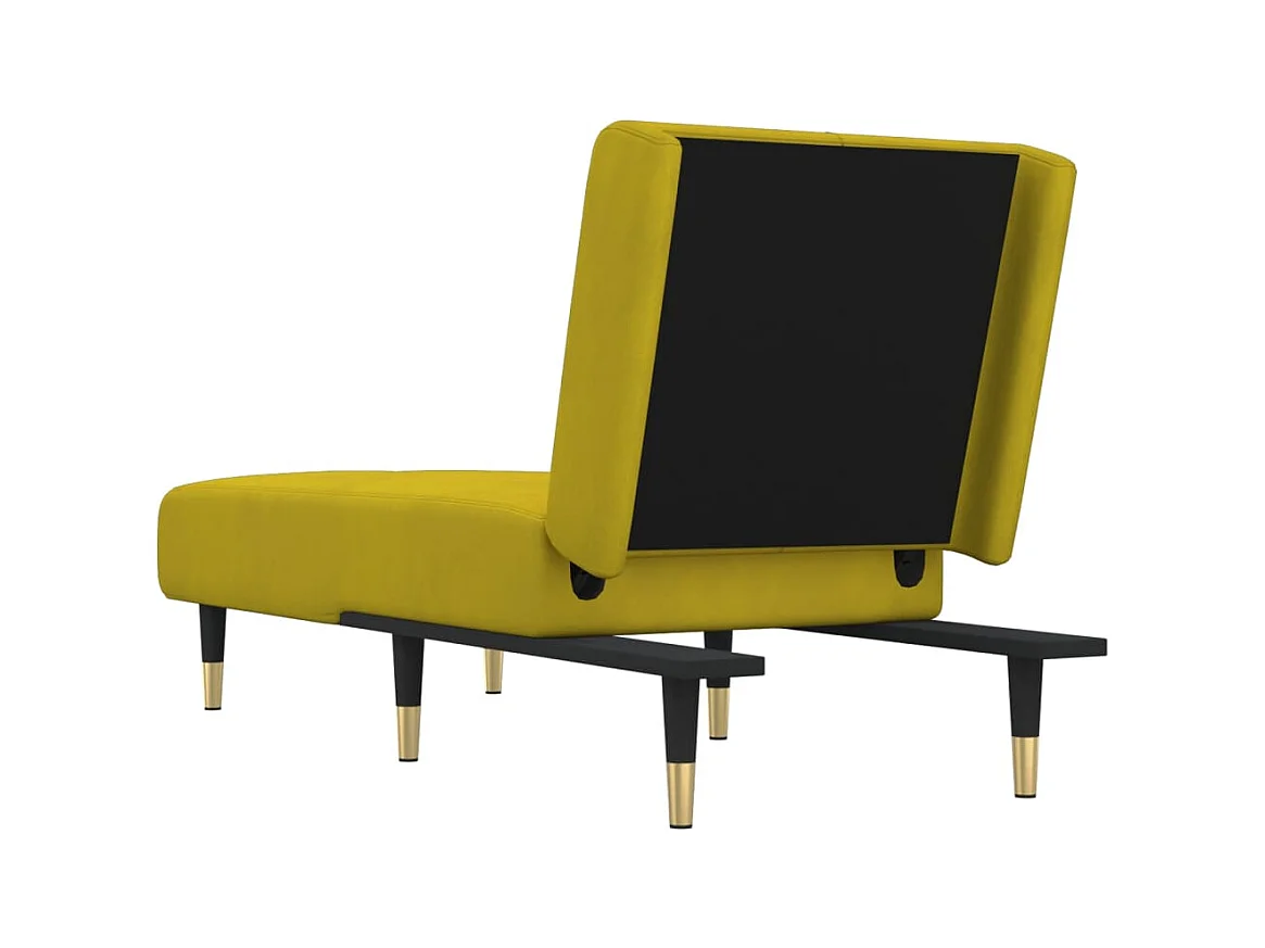 Chaise longue fluweel geel