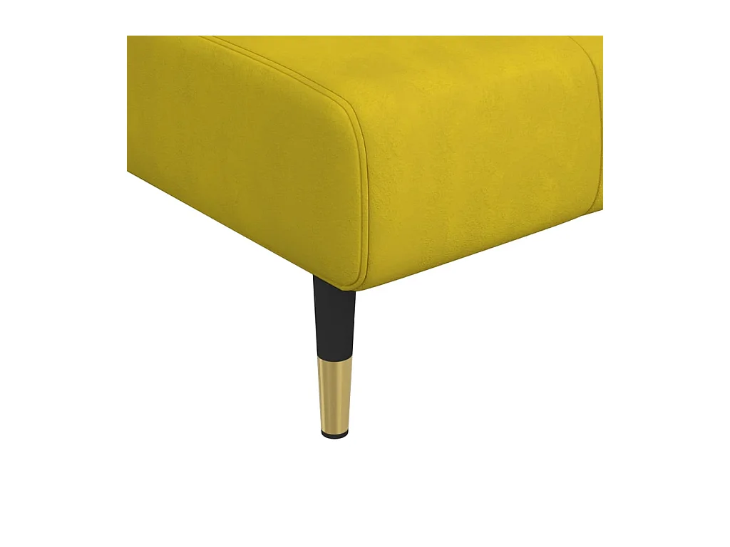 Chaise longue fluweel geel