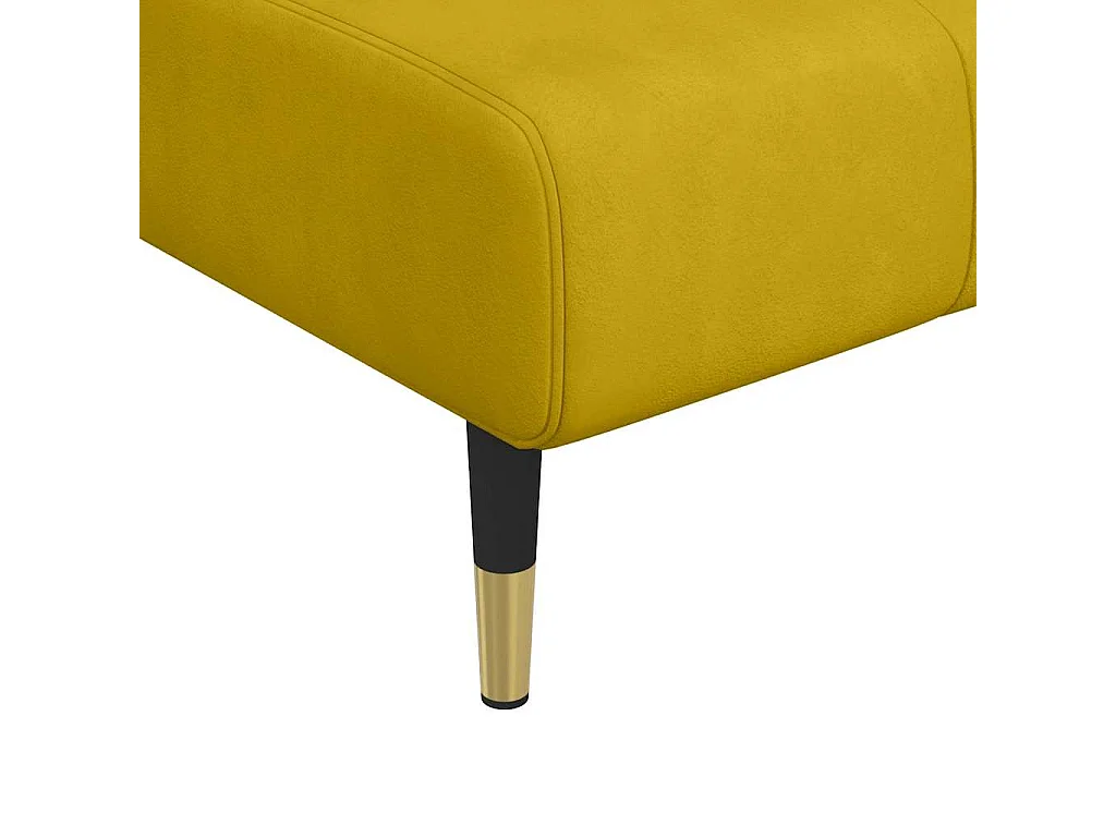 Chaise longue fluweel geel