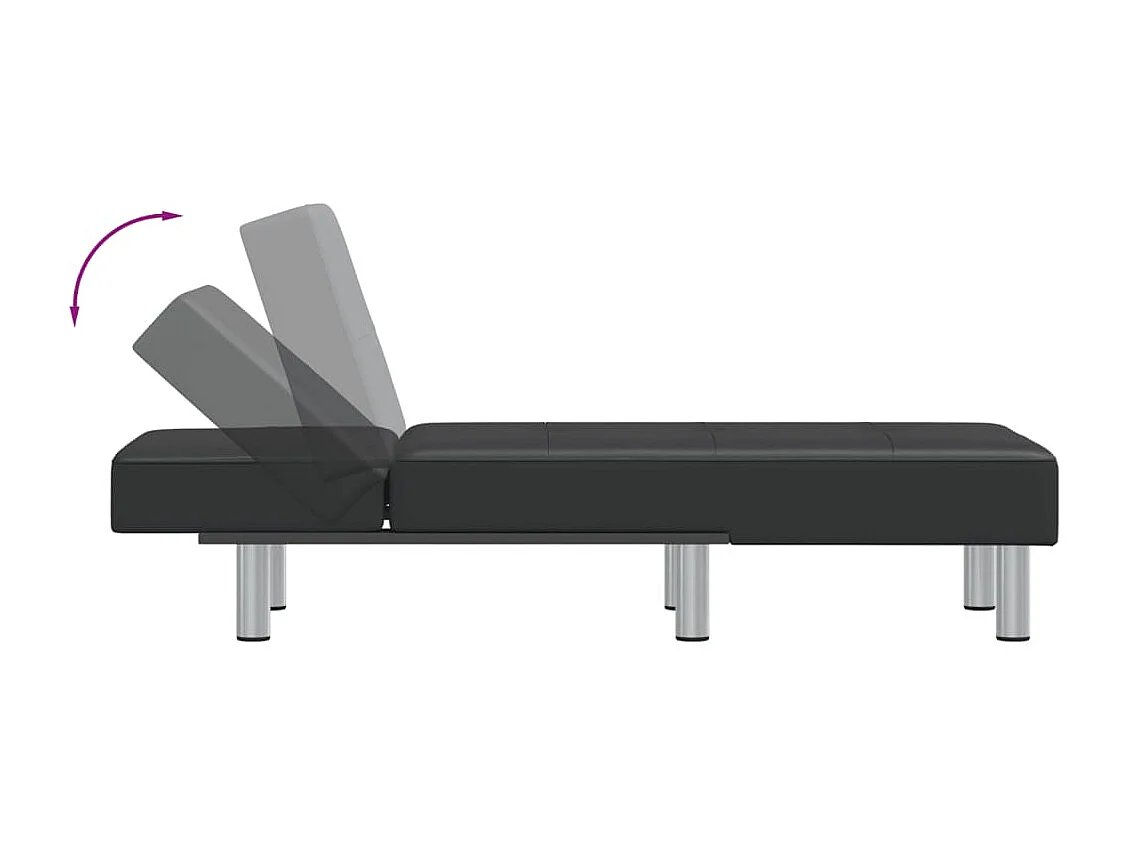 Chaiselongue Schwarz Kunstleder