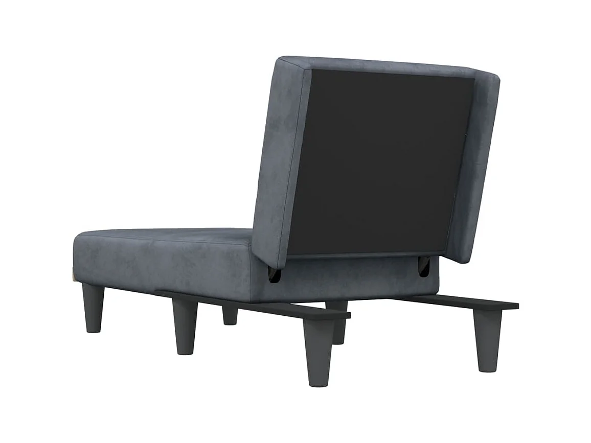 Chaise longue veludo cinzento-escuro