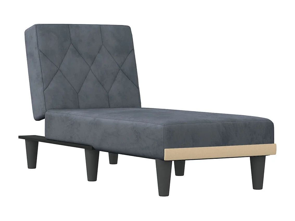 Chaise longue gris foncé velours