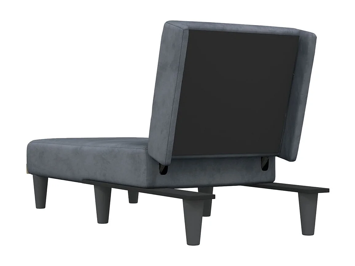 Chaise longue gris foncé velours