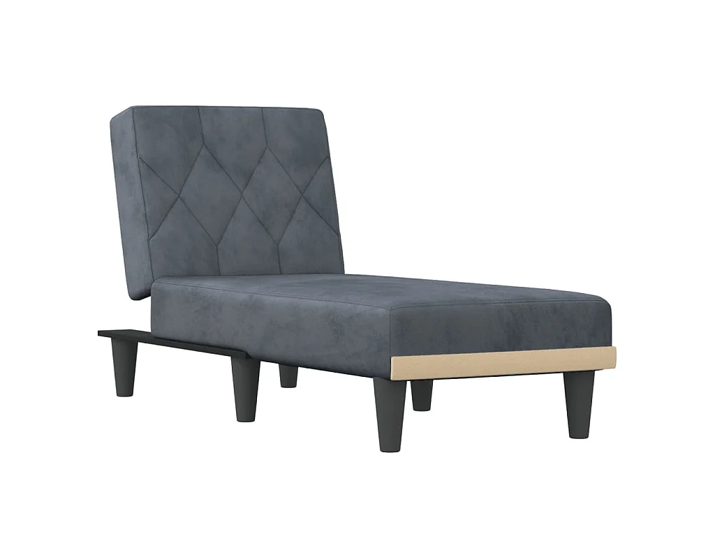 Chaise longue gris foncé velours