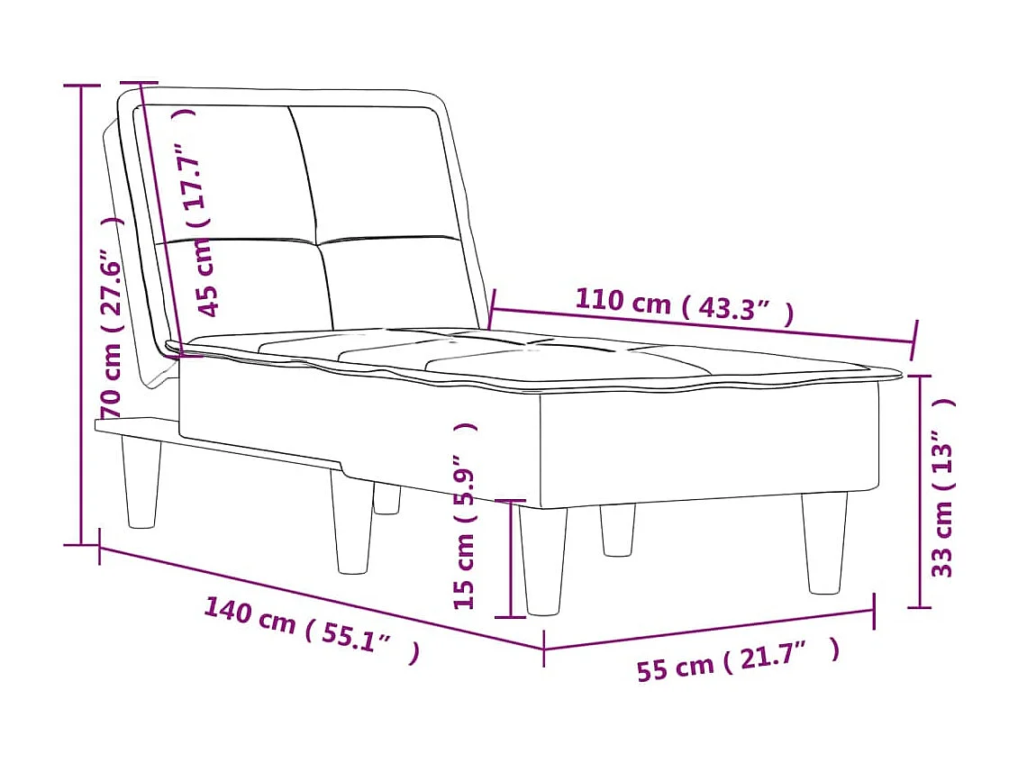 Chaise Longue in Velluto Giallo