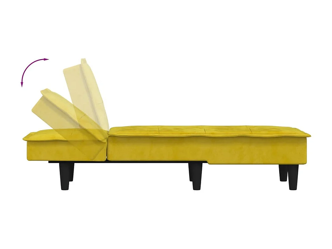 Chaise Longue in Velluto Giallo