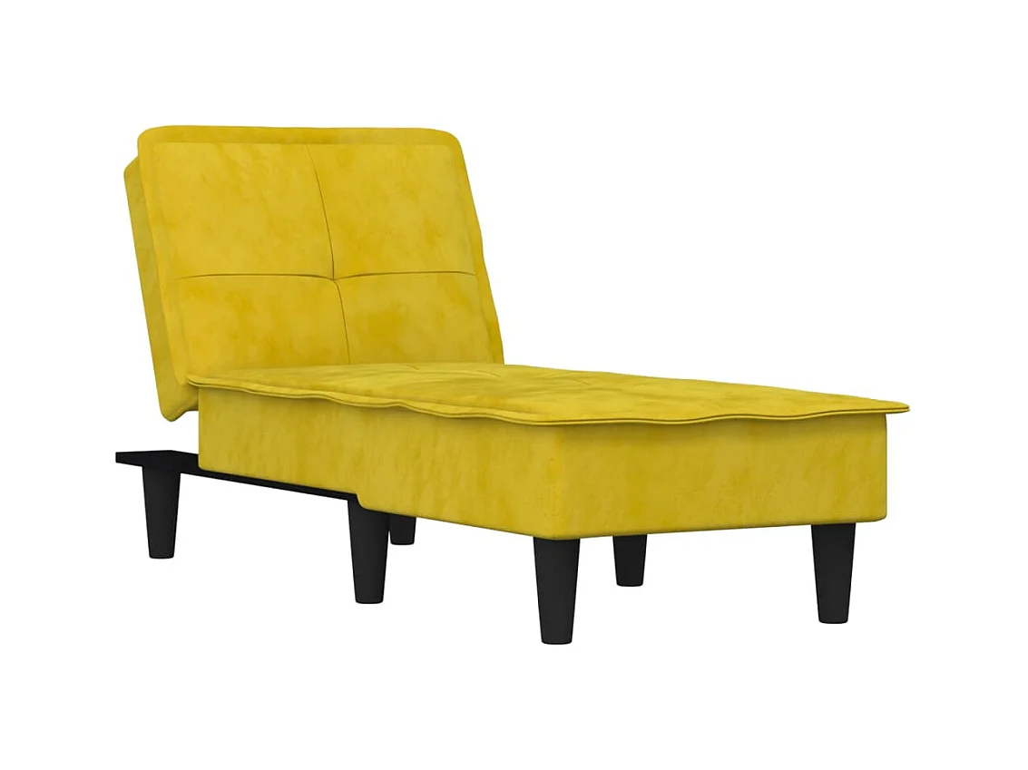 Chaise longue fluweel geel