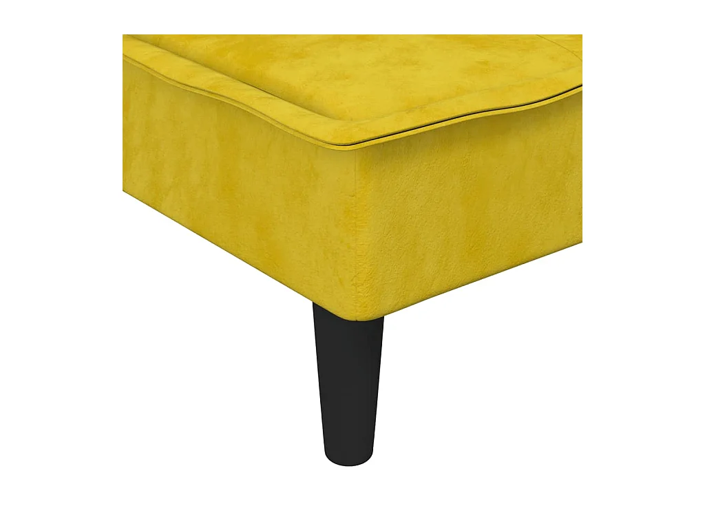 Chaise longue fluweel geel