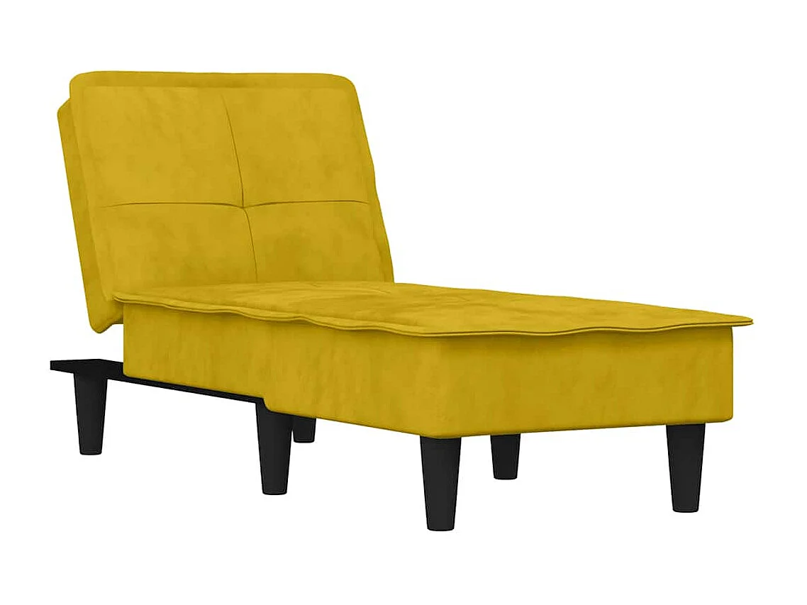 Chaise longue jaune velours