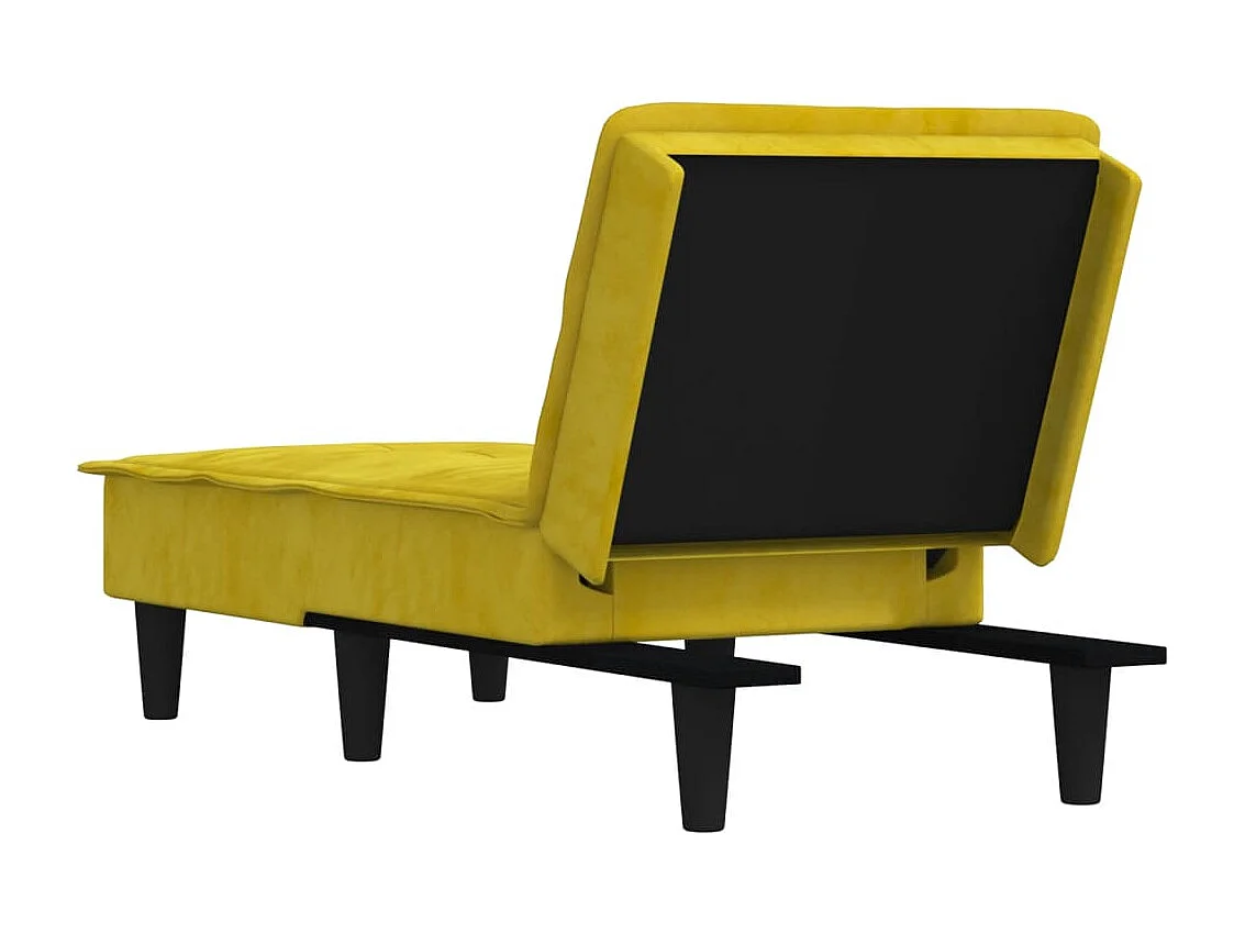 Chaise longue jaune velours