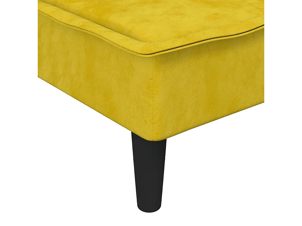 Chaise longue jaune velours