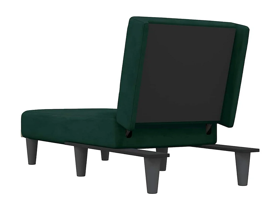 Chaise longue vert foncé velours