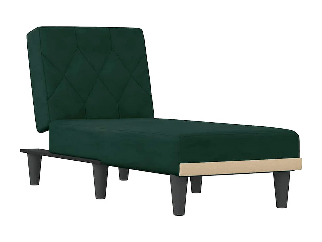 Chaise longue vert foncé velours