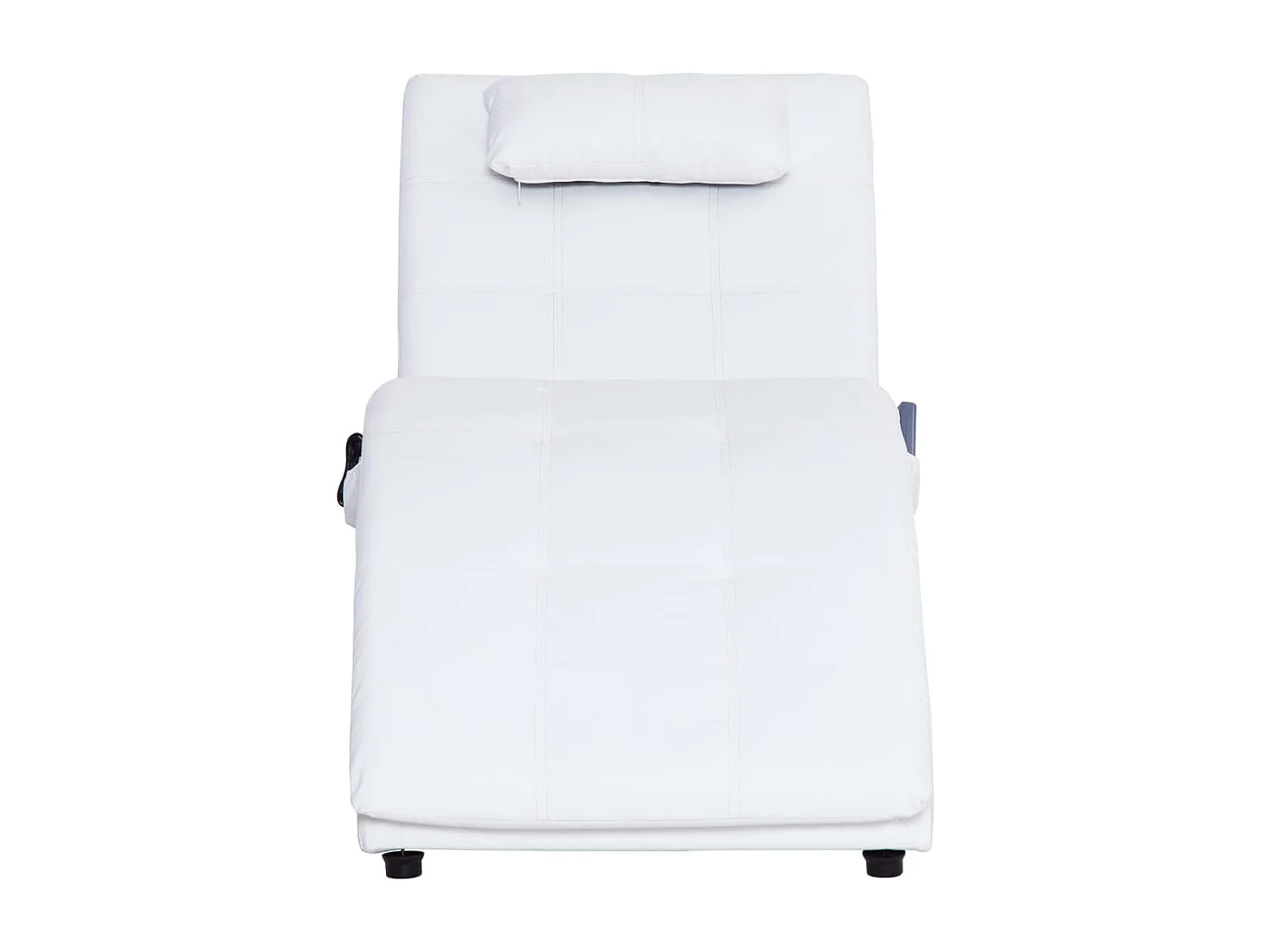 Massage Chaiselongue mit Kissen Weiß Kunstleder