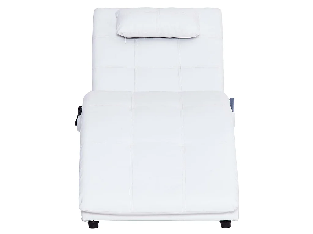 Massage Chaiselongue mit Kissen Weiß Kunstleder
