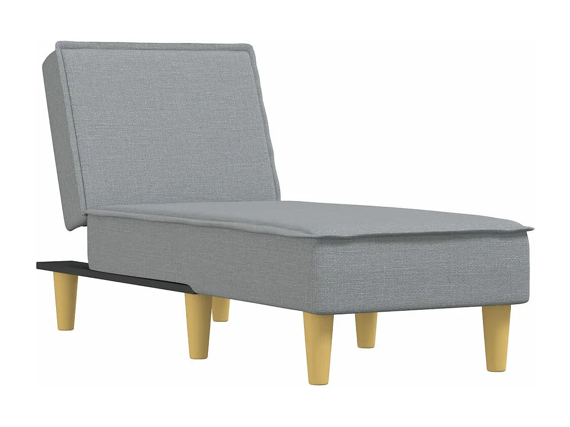 Chaise longue tecido cinzento-claro