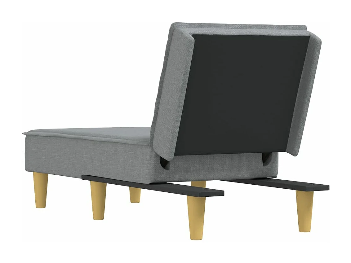 Chaise longue tecido cinzento-claro