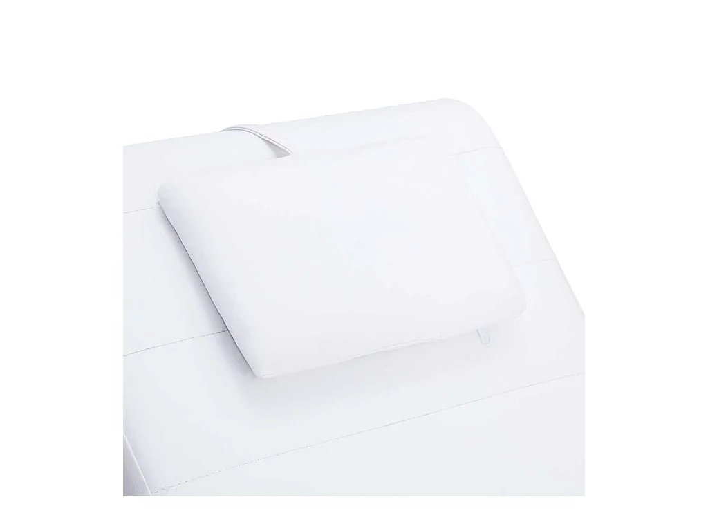 Chaise longue de massage avec oreiller Blanc Similicuir