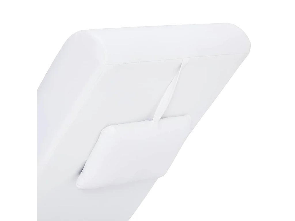Massage chaise longue met kussen kunstleer wit