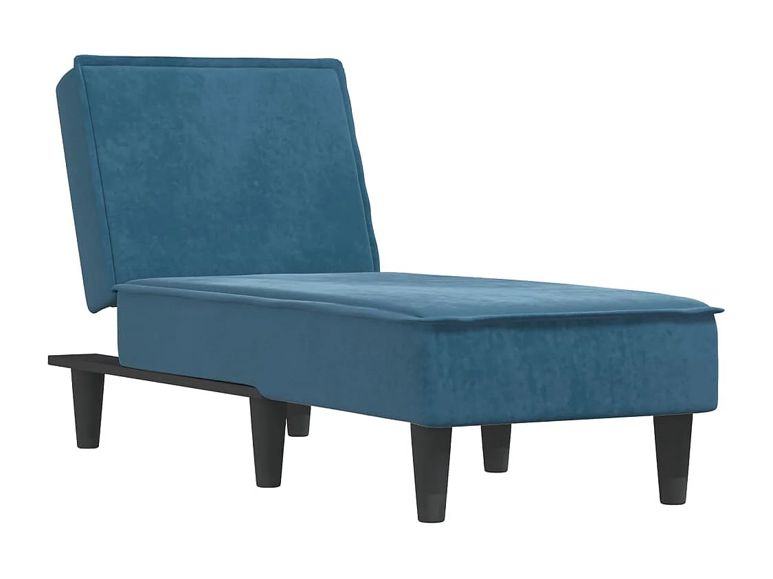 Chaise longue bleu velours