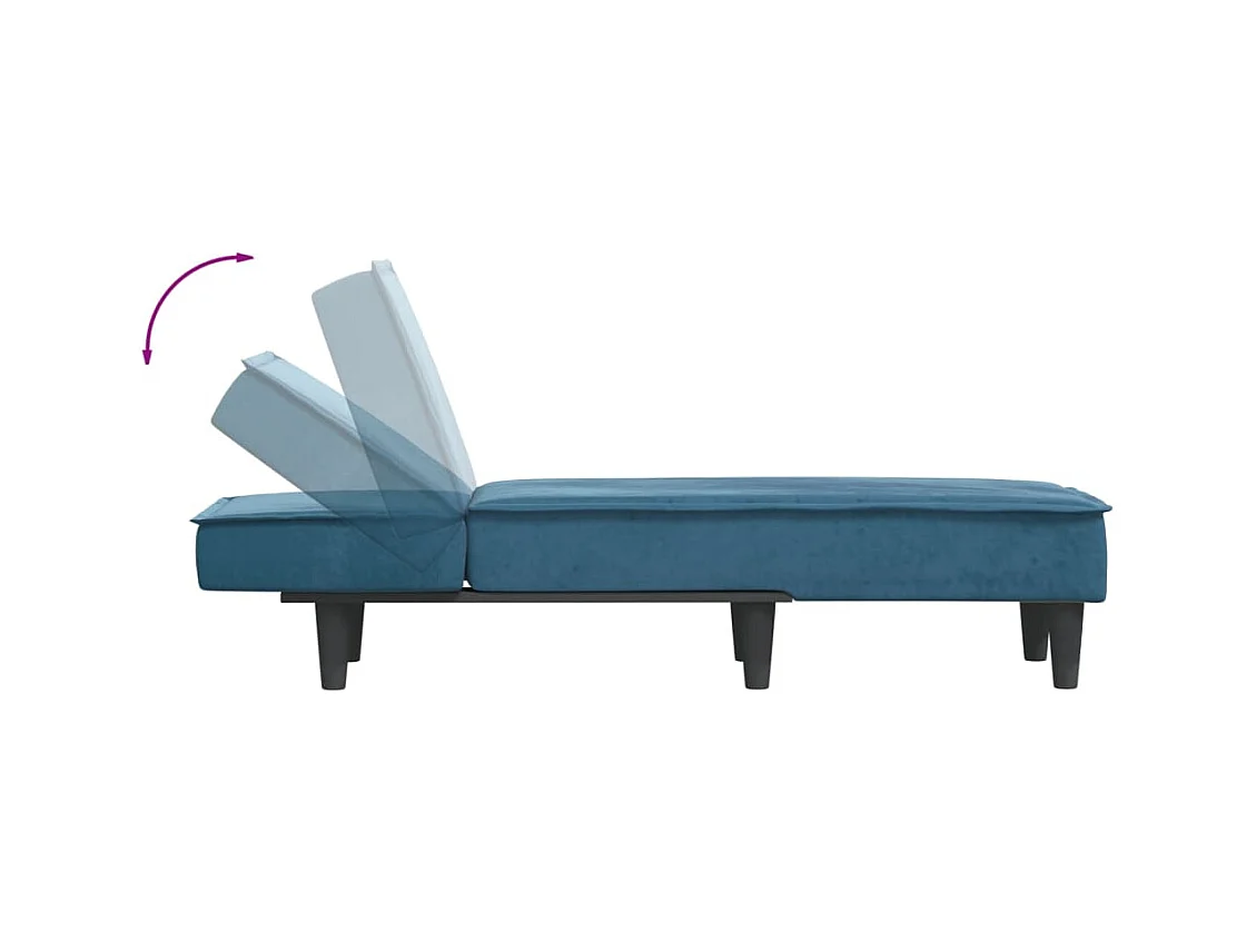 Chaise longue veludo azul
