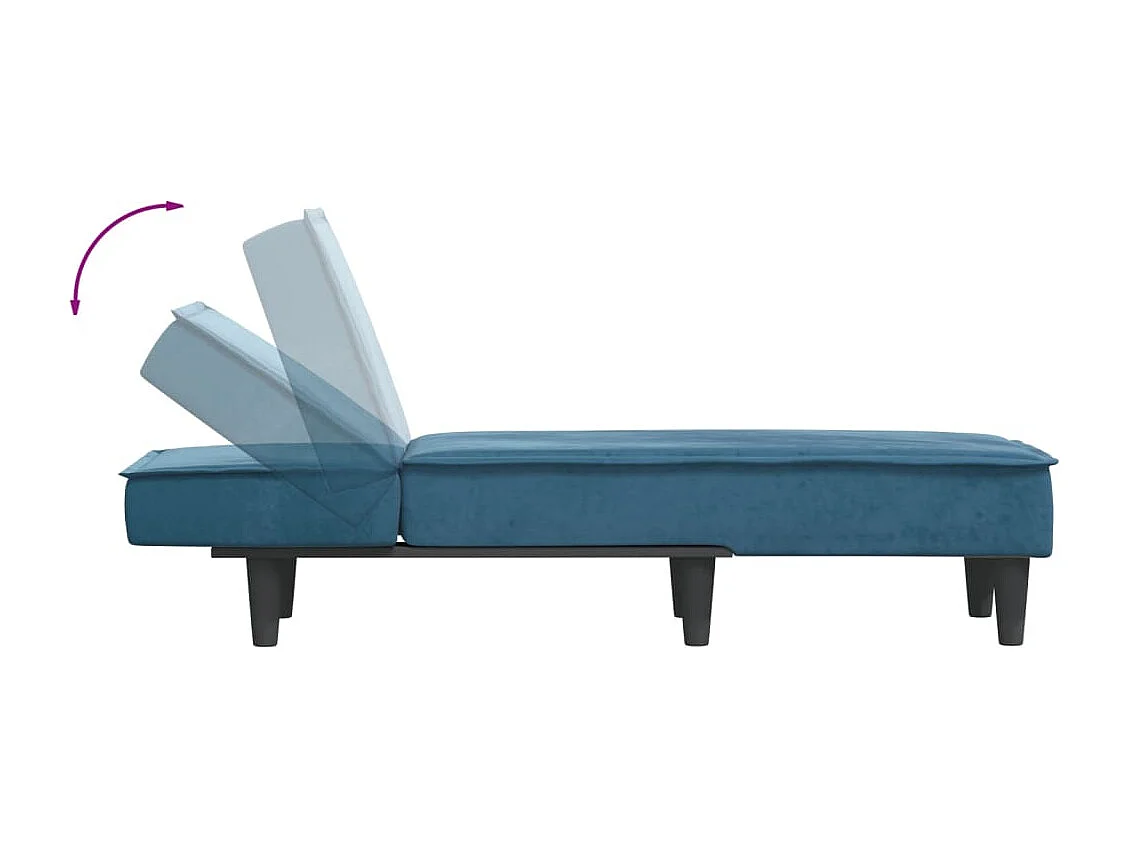 Chaise longue veludo azul