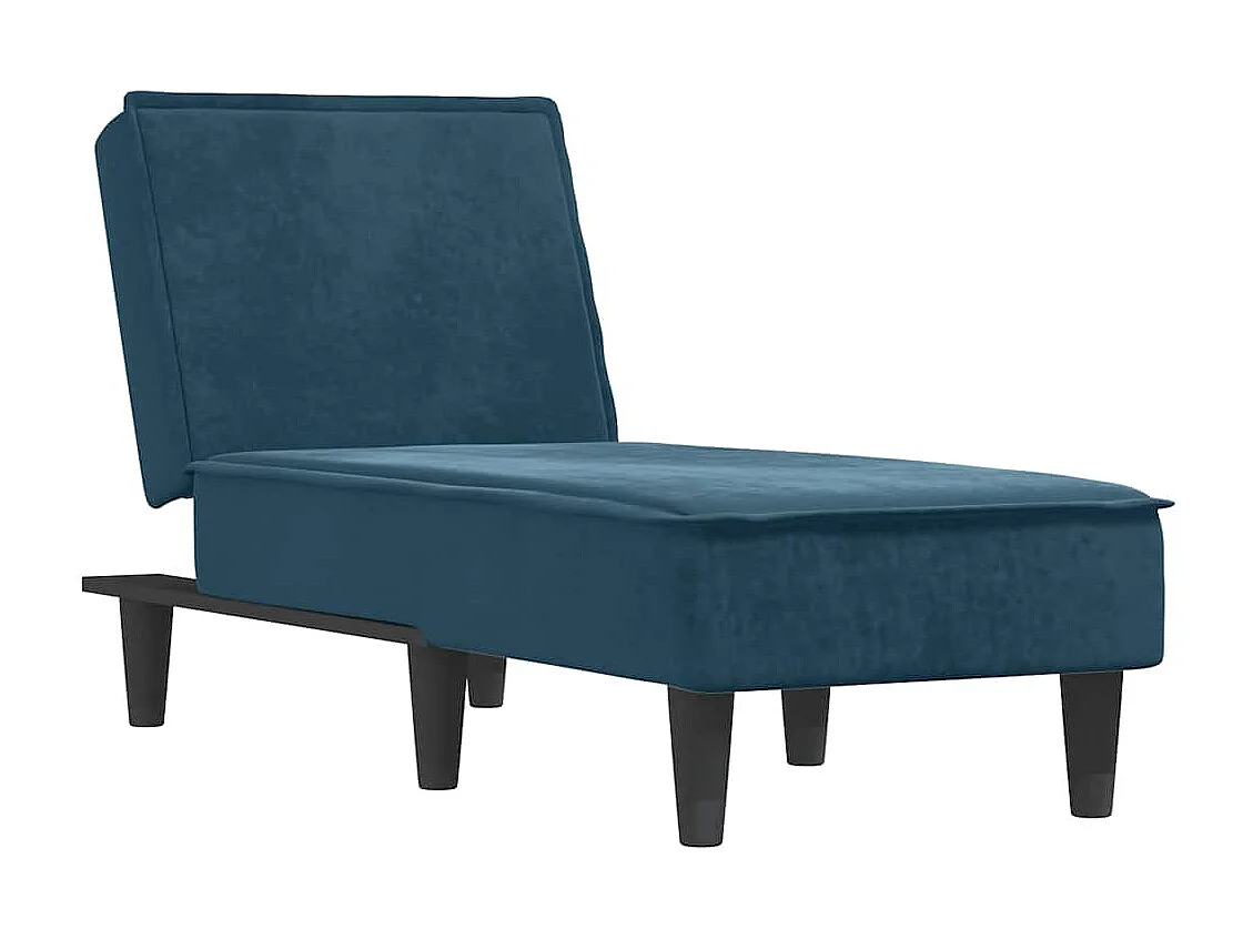 Chaise longue bleu velours