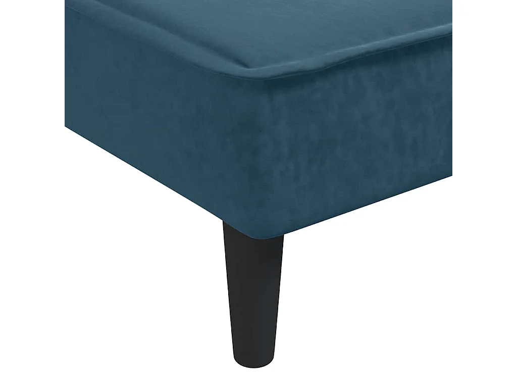 Chaise longue bleu velours