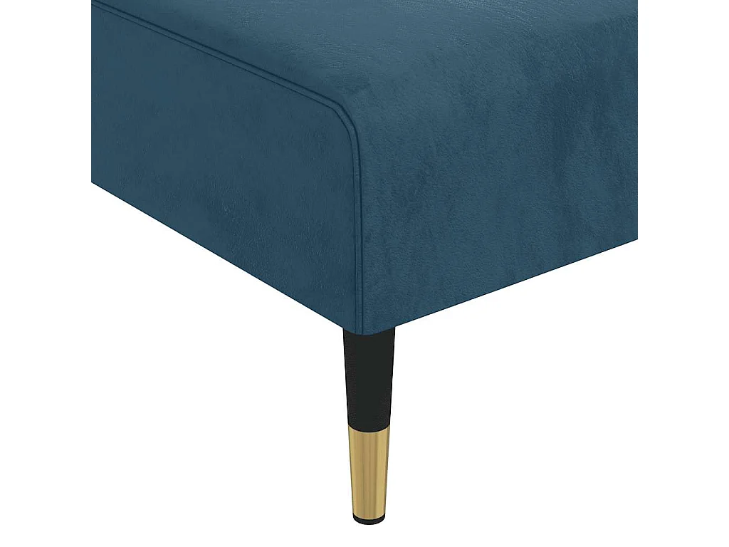 Chaise longue bleu velours