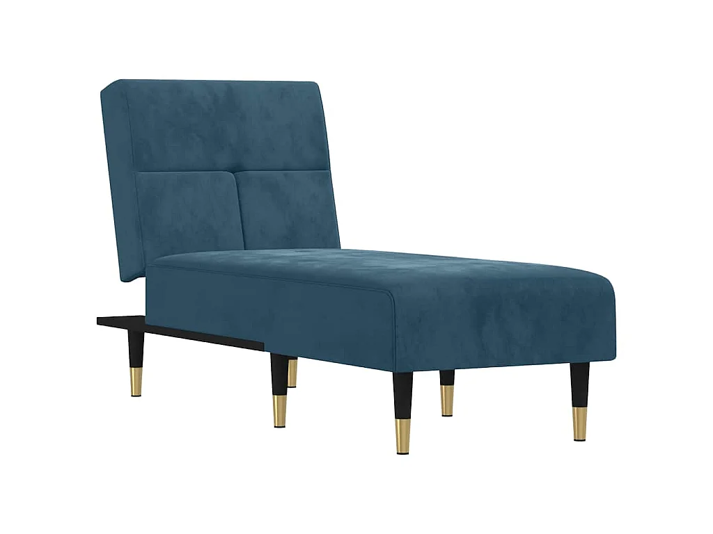 Chaiselongue Blau Samt