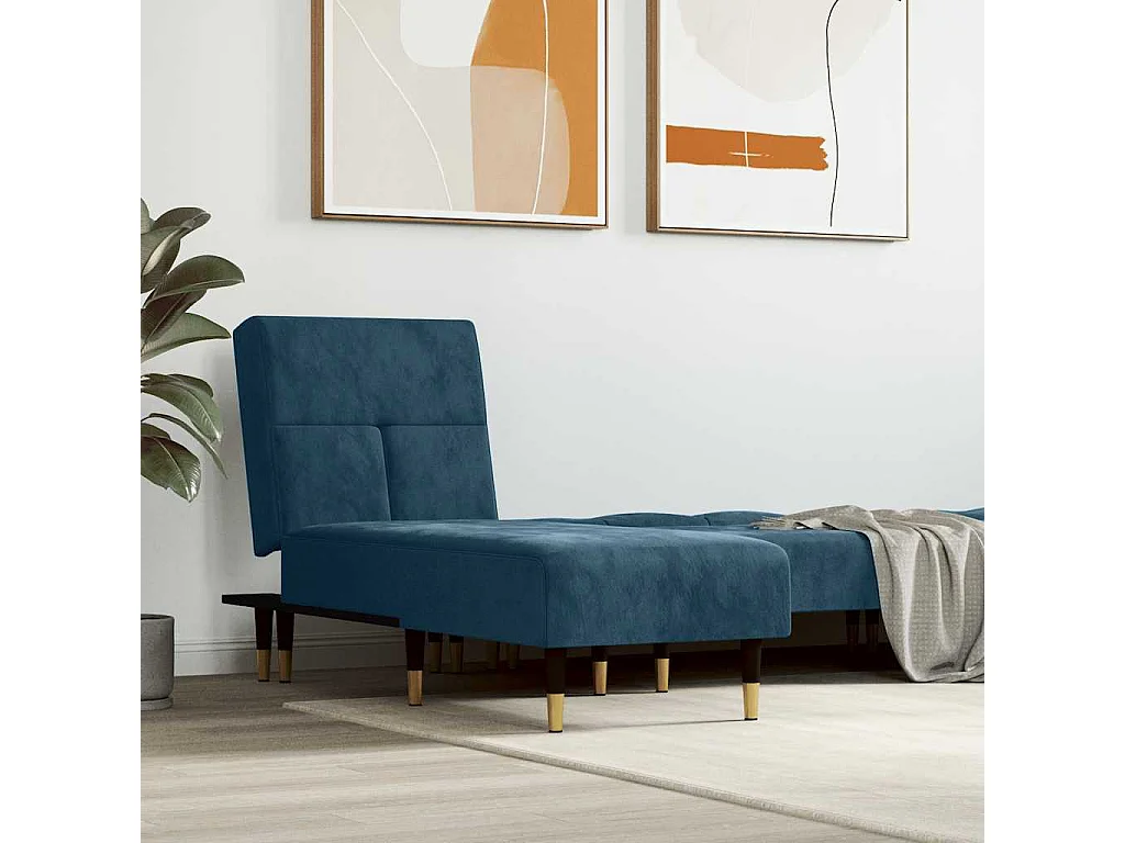 Chaiselongue Blau Samt