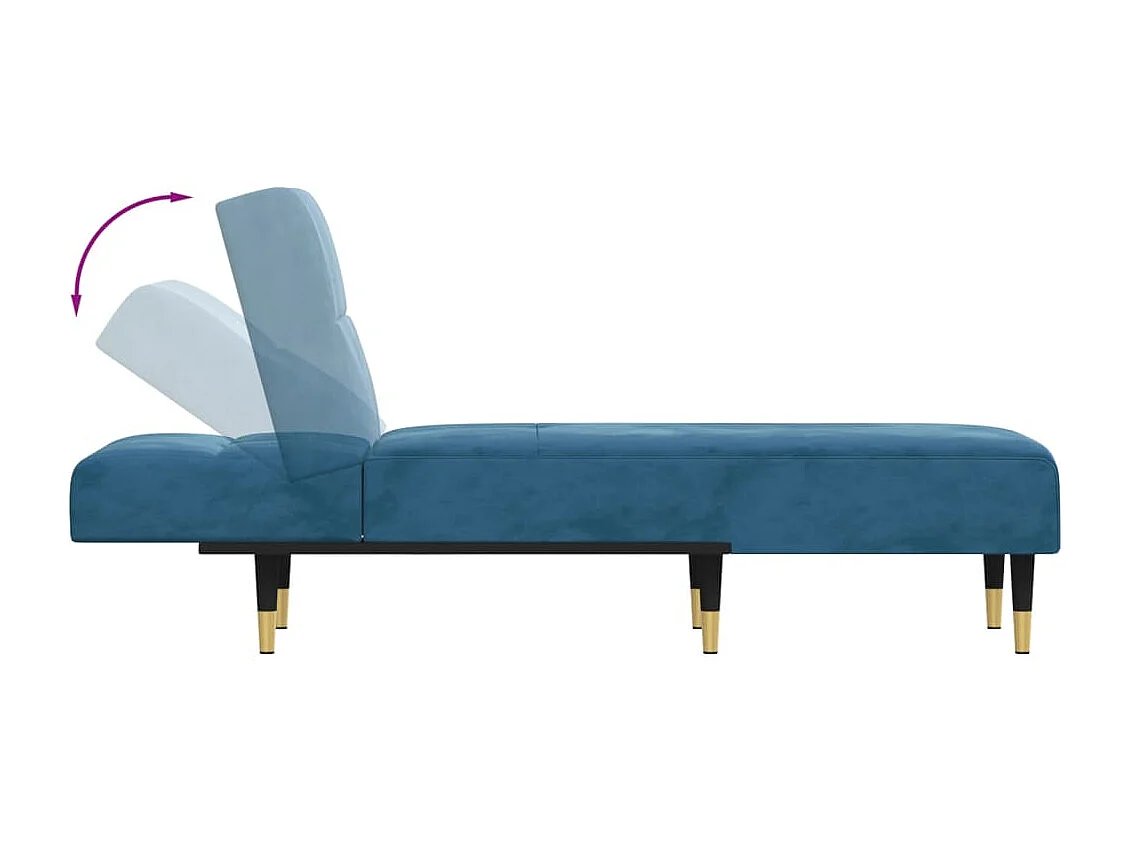 Chaiselongue Blau Samt