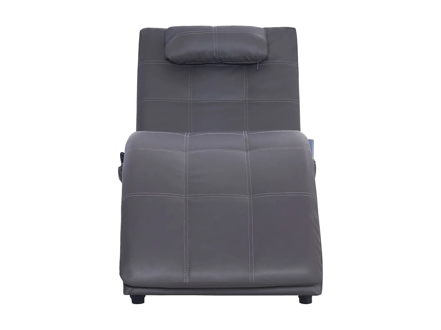Massage Chaiselongue mit Kissen Grau Kunstleder