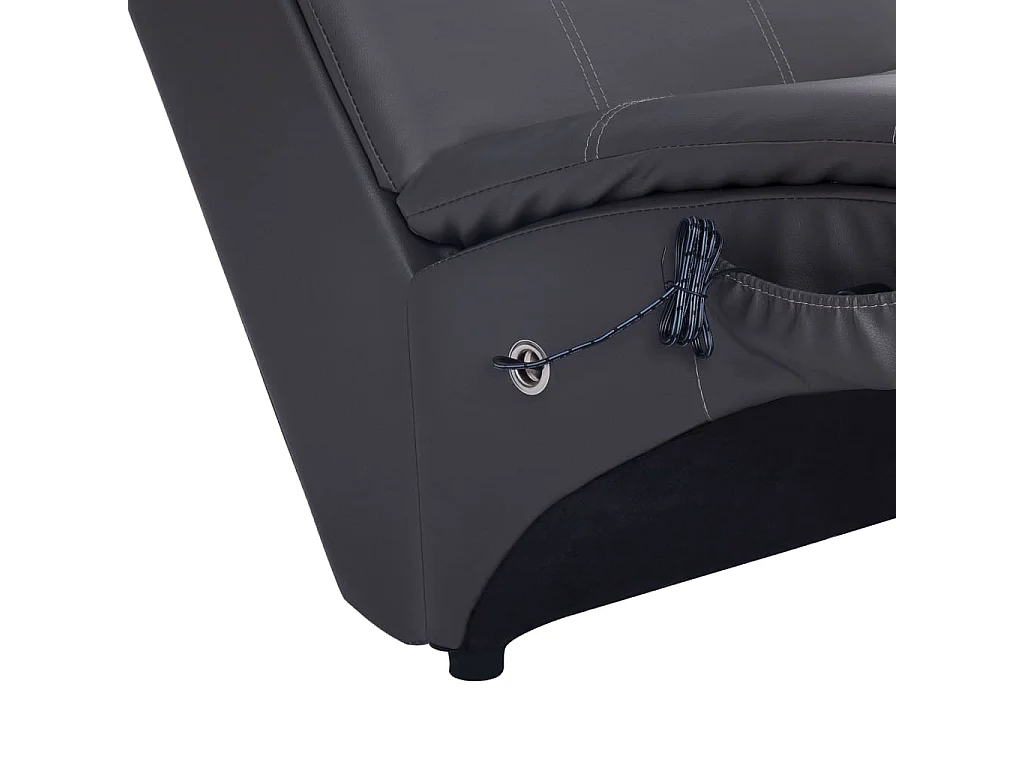 Massage Chaiselongue mit Kissen Grau Kunstleder