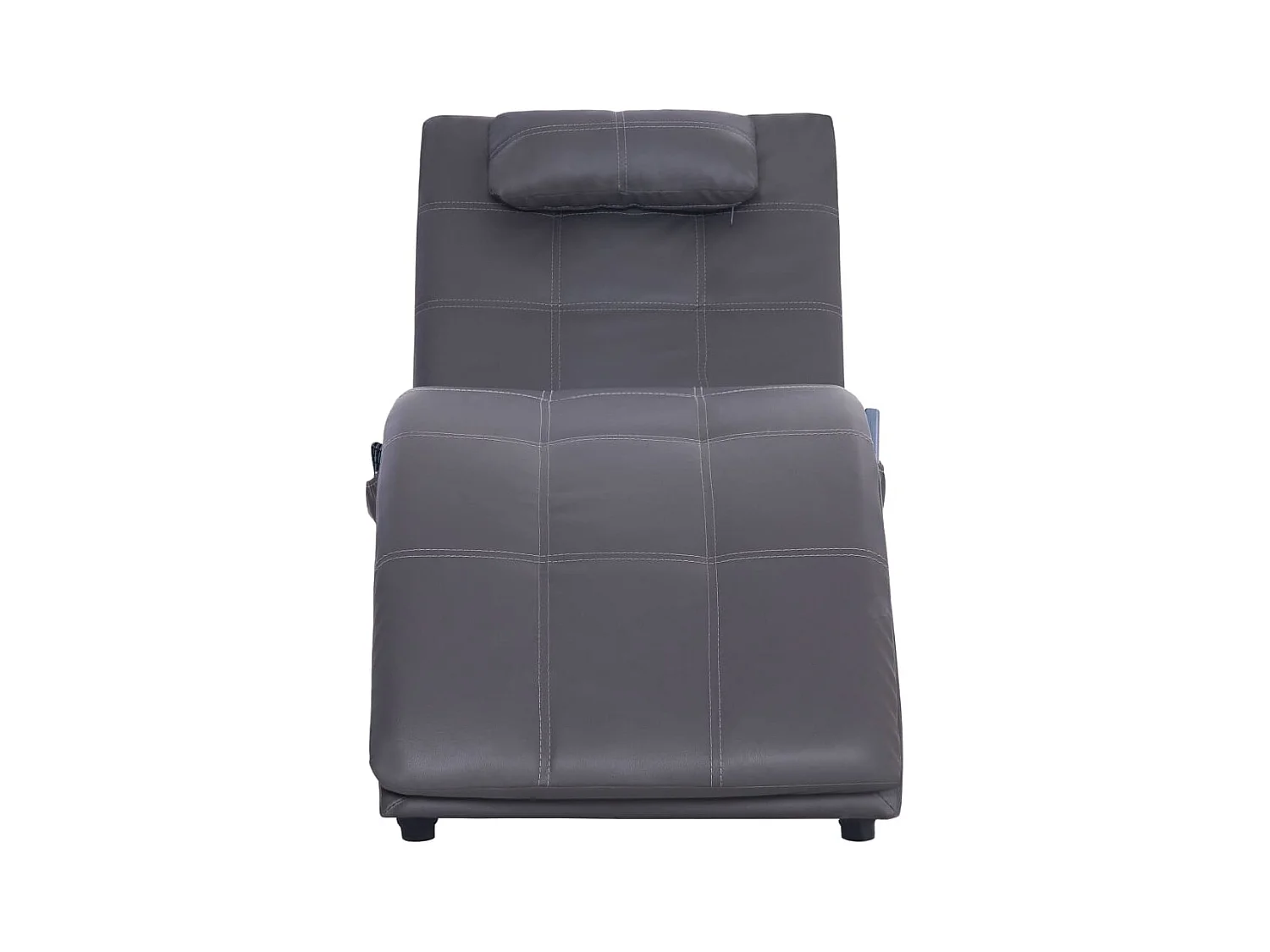 Massage Chaiselongue mit Kissen Grau Kunstleder