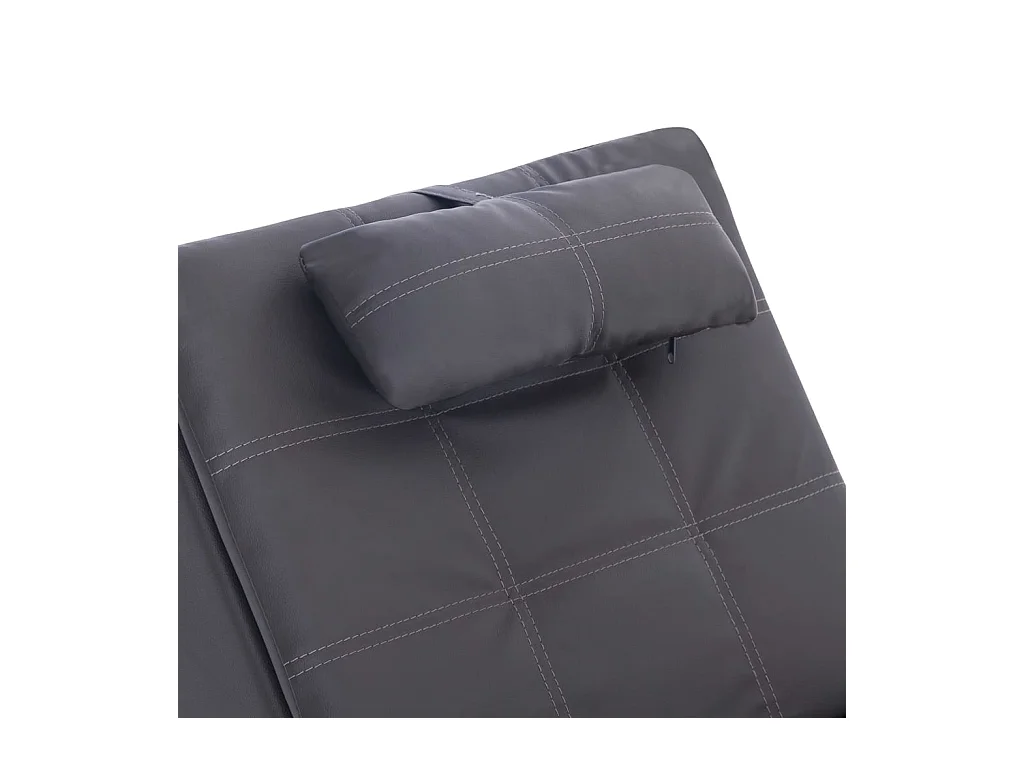 Massage Chaiselongue mit Kissen Grau Kunstleder