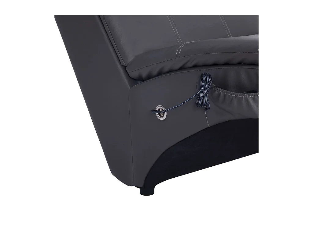 Massage Chaiselongue mit Kissen Grau Kunstleder
